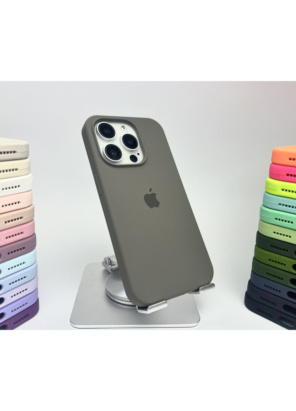 Чохол на 15 PRO MAX Silicone case full open camera cover для айфон 15 ПРО МАКС Clay Grey No Brand (369137472)