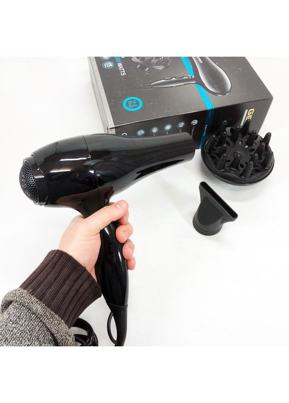 Профессиональный фен GM-103 2200Вт для сушки укладки волос режимы скорости, температуры, сенсор Gemei (365654593)