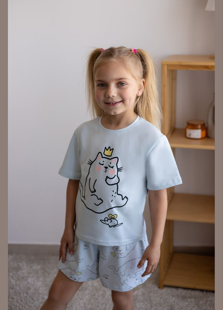 Блакитна піжама для дівчаток 02-8065-46н 104 см Авекстекс