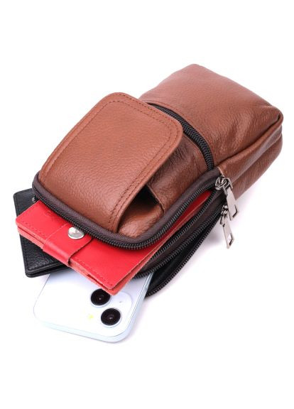 Сумка (22565) Vintage На пояс шкіряна Світло-коричнева (366068235)