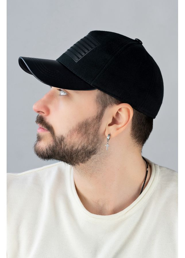 Мужская бейсболка кашемировая "Freedom", козырек экокожа, накатка Braxton (366340577)