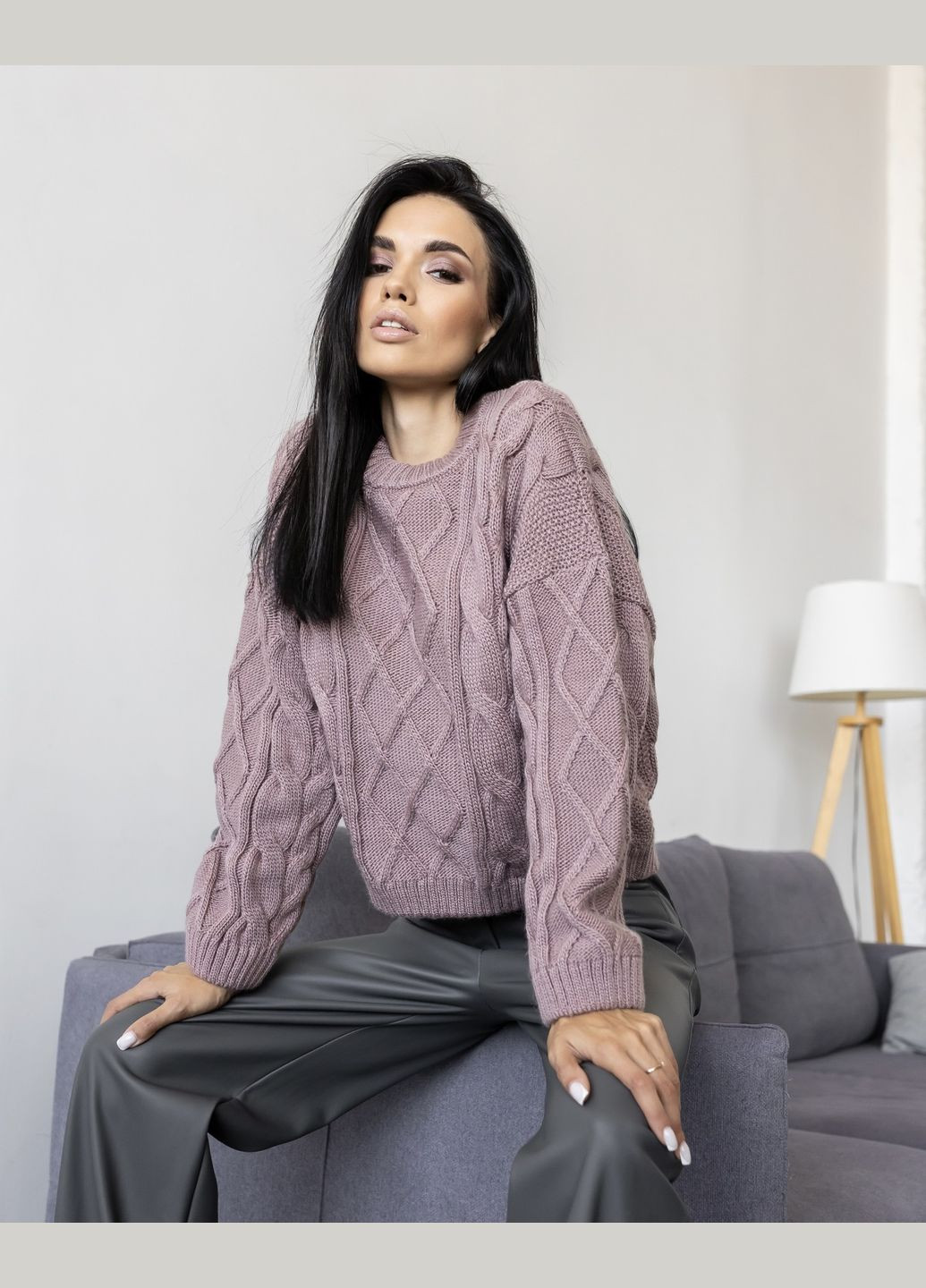 Кофейный демисезонный свитер джемпер Larionoff