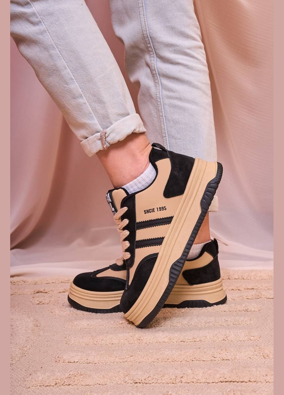 Бежеві осінні кросівки жіночі, китай No Brand Sneakers 1995 Black Beige