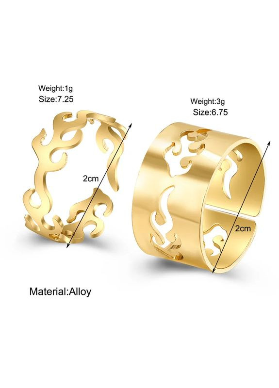 Набор колец 2шт с огнем пламени регулируемые парные кольца для двух влюбленных No Brand (340463721)