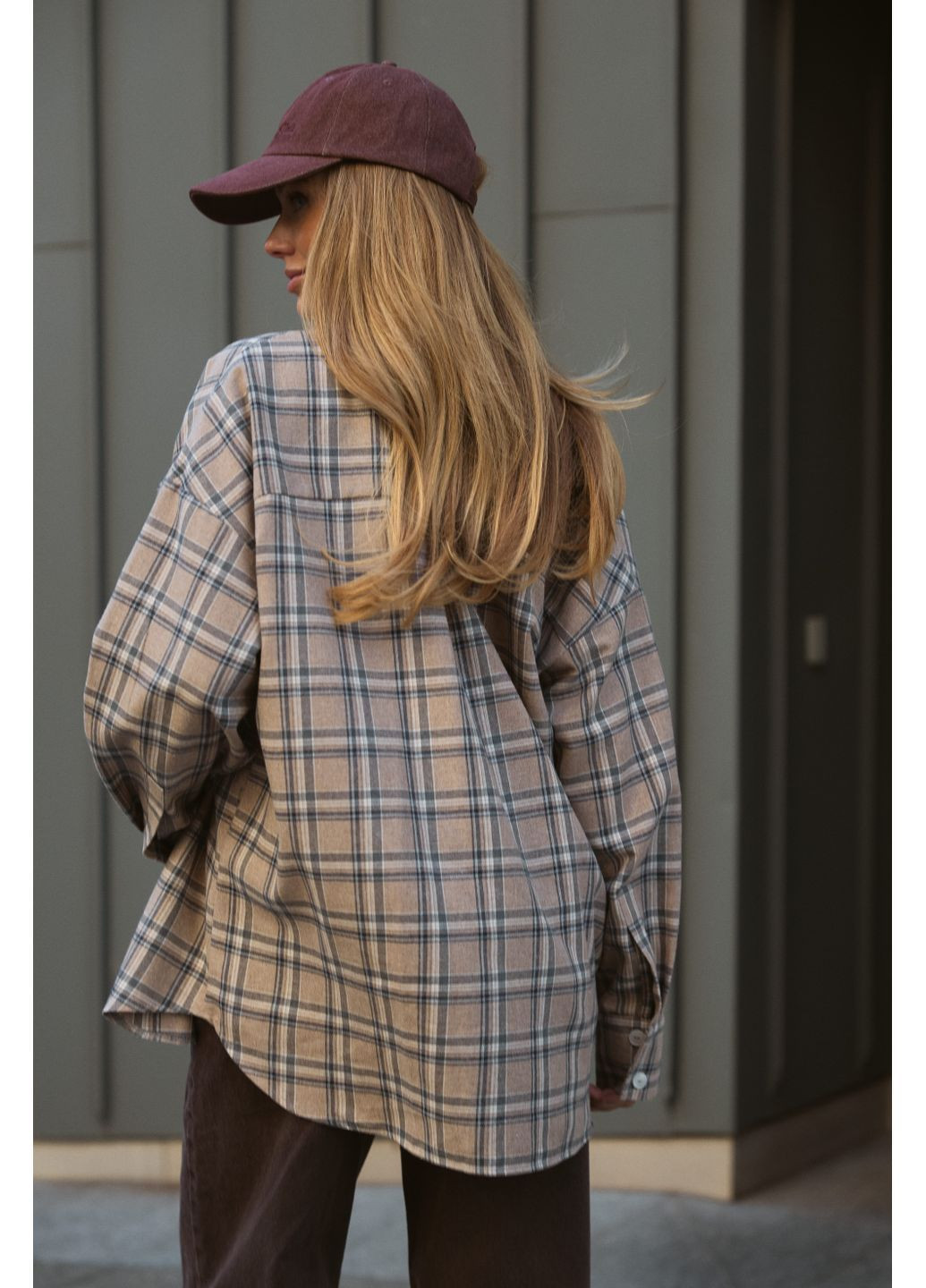 Сорочка бавовняна в клітинку бежево-синій TW 21 Twice (367179513)