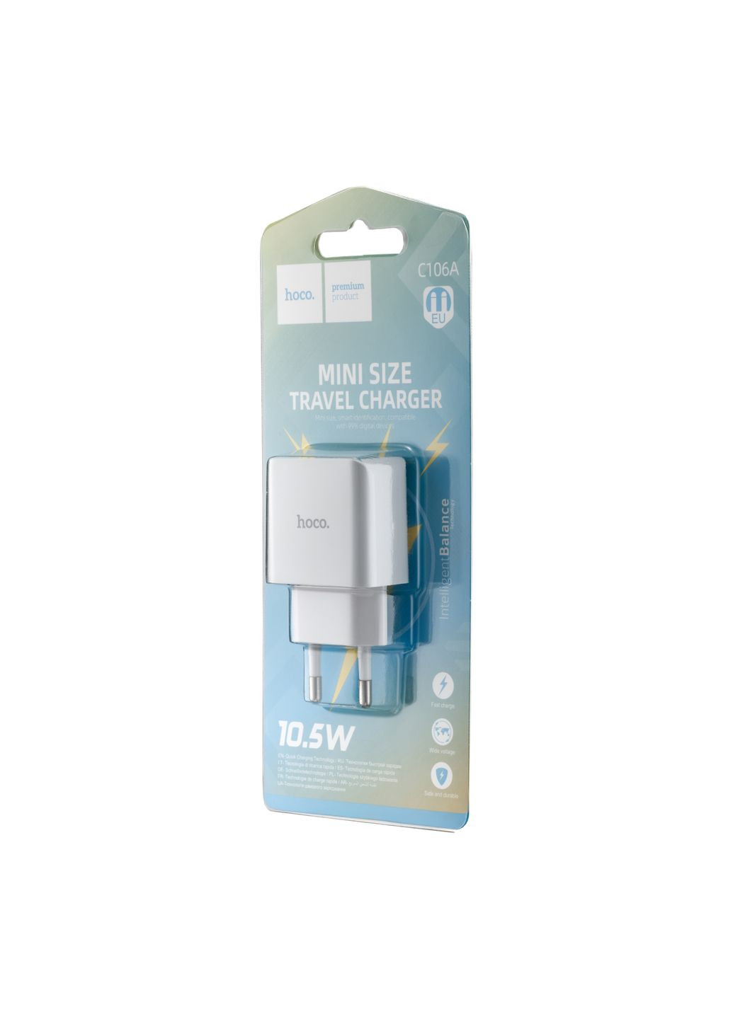 МЗП C106A Leisure single port charger (EU) White Hoco (297455473)