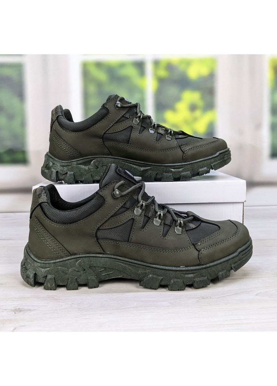 Оливковые (хаки) демисезонные кроссовки мужские демисезонные эко-кожа Dago