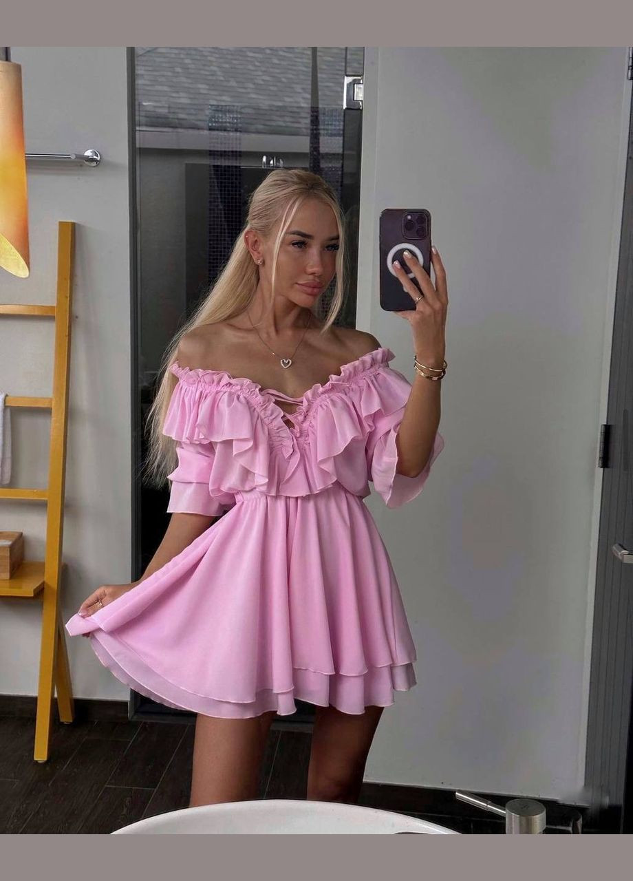 Рожева кежуал сукня N.Family однотонна