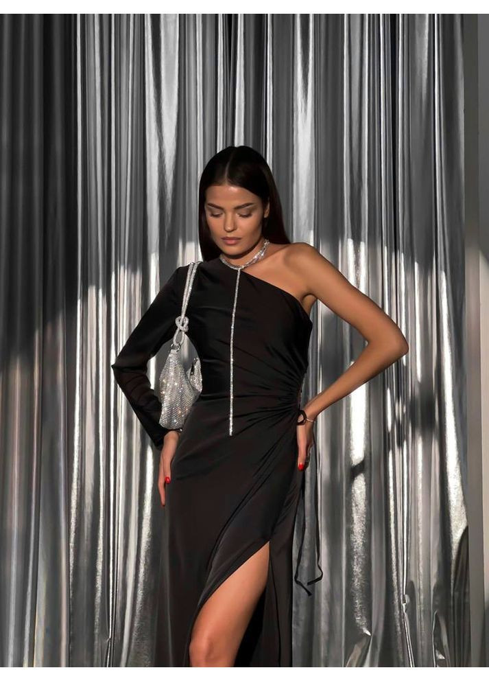 Чорна святковий, вечірня, кежуал жіноча сукня силуетна силуетна Style Point однотонна