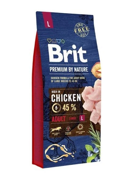 Сухий корм для дорослих собак великих порід Dog Adult L з куркою 15 кг Brit Premium (397106266)