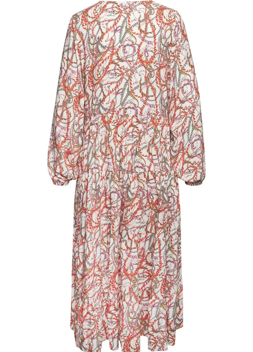 Бежевое повседневный платье Lascana с цветочным принтом