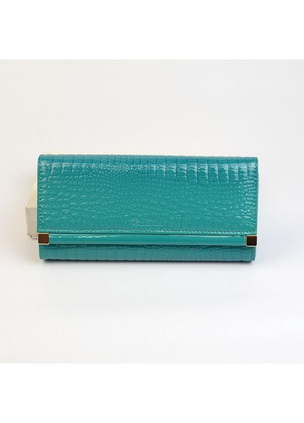 Бірюзовий жіночий лаковий шкіряний гаманець на кнопці Balisa (360989546)