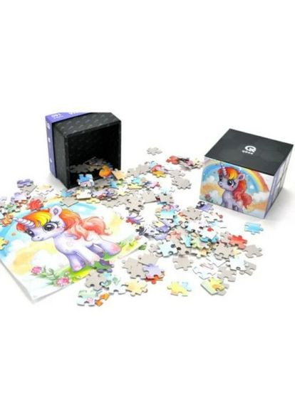 Пазли Єдиноріг і Веселка 160 деталей qbee головоломка для дітей та дорослих розвиваюча гра ProDobro (367091040)