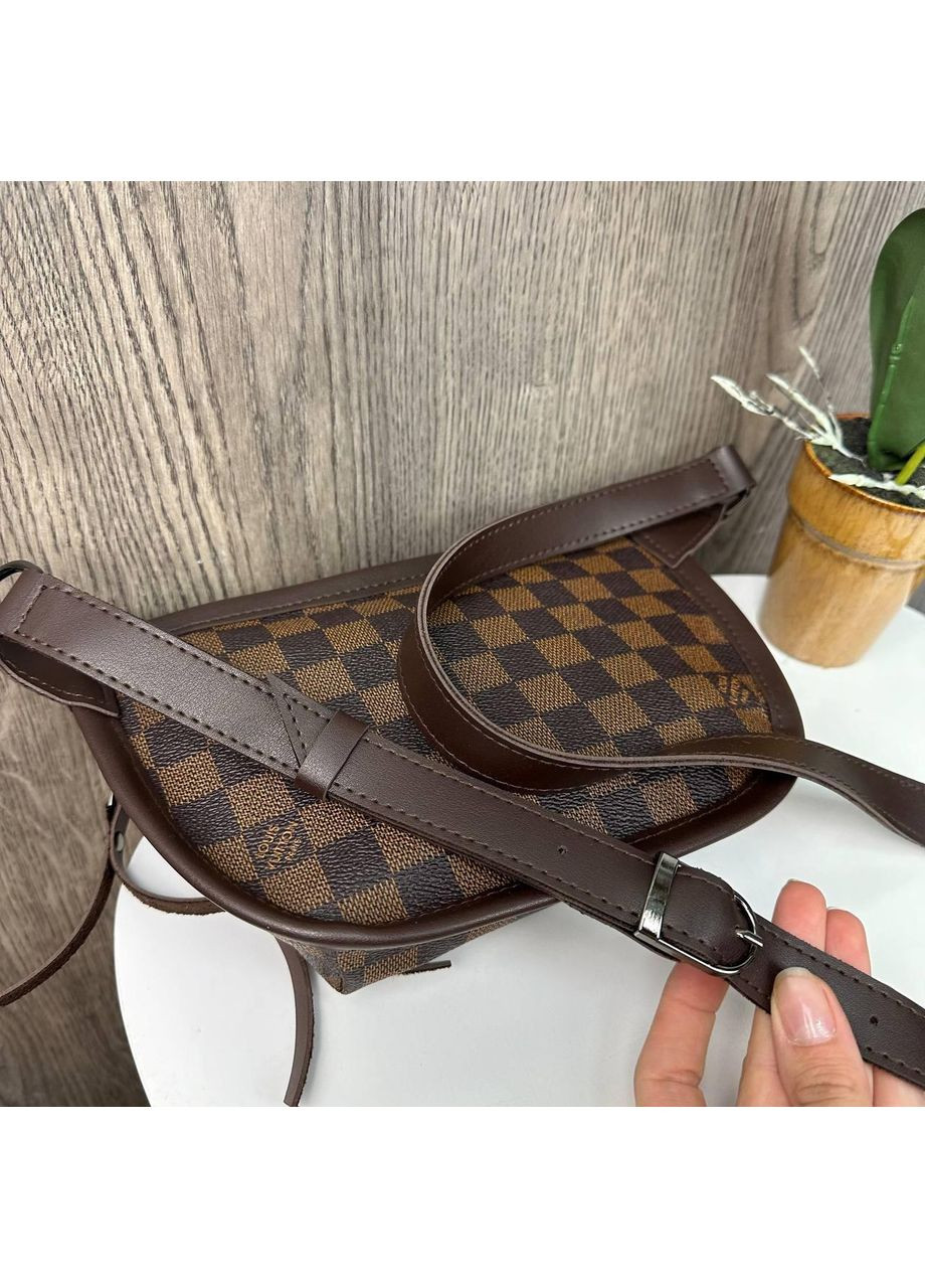 Жіноча сумочка на плече Кенгуру з екошкіри клітина світло-коричнева з блискавкою ProDobro (363136124)