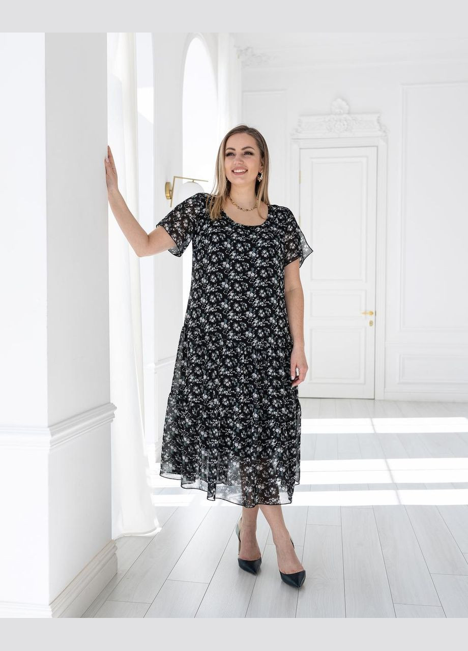 Чорна вечірня сукня катаїс чорний жовтець 0193 Vlavi