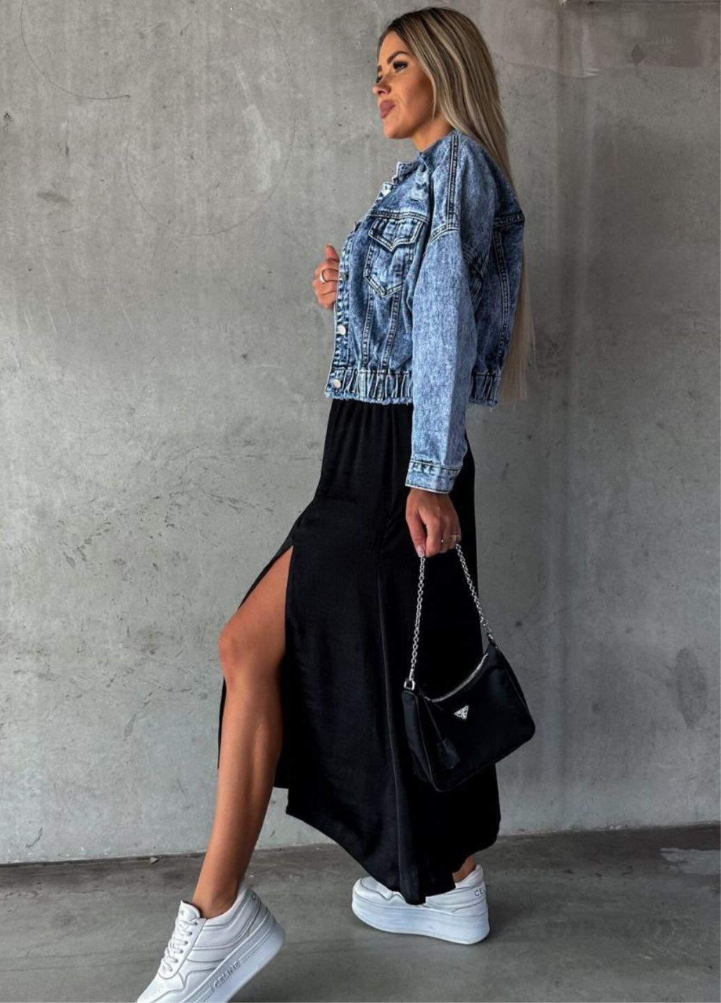 Базова легка повсякденна міді спідниця високої посадки з вирізами Tik-Tak (325428779)