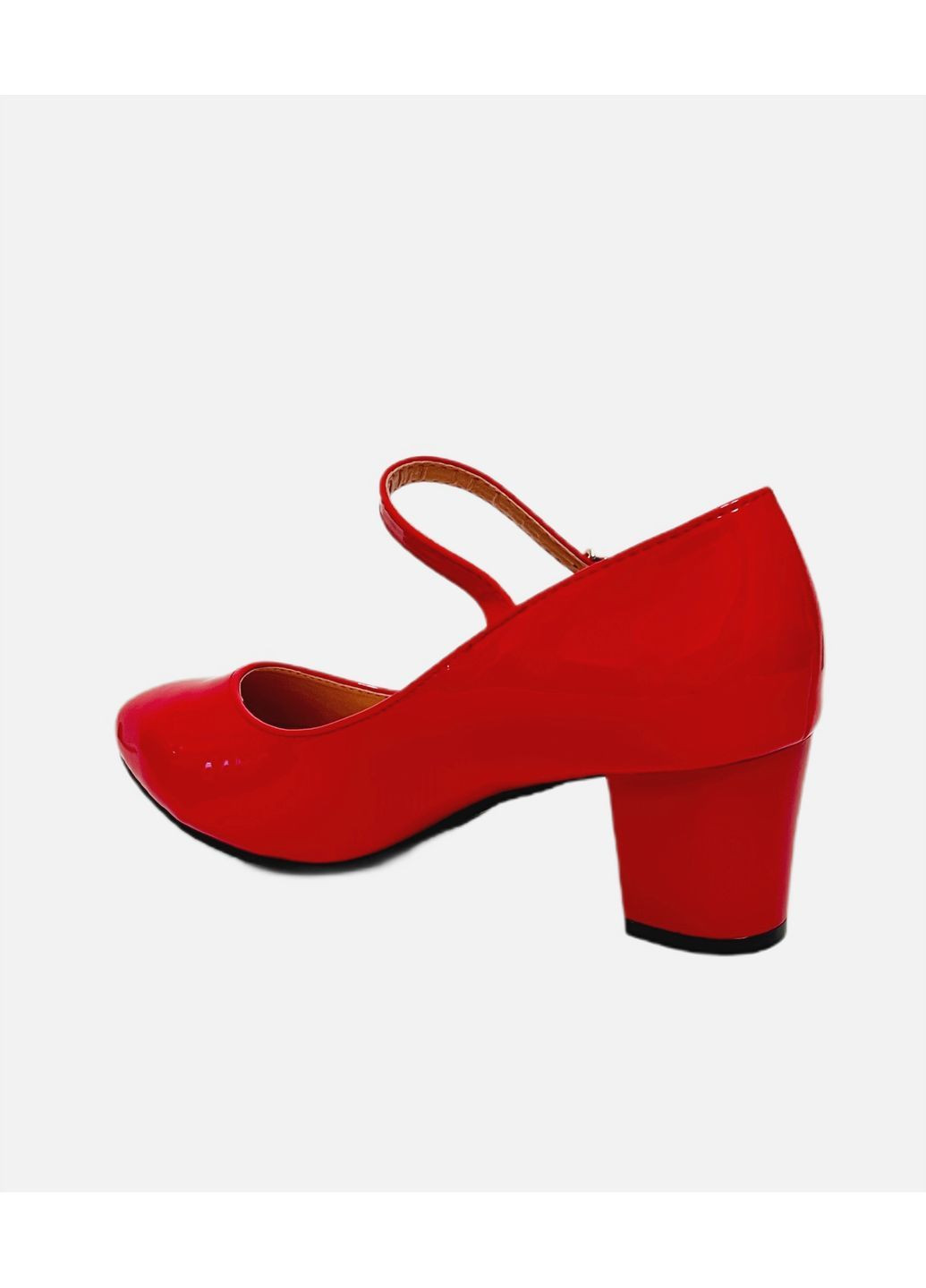 Красные туфли подростковые лаковые на каблуке с ремешком красные на каблуке Seven