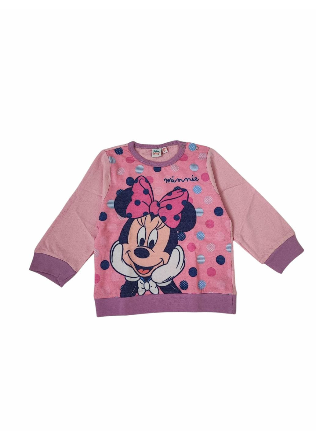 Светло-розовая зимняя детская теплая пижама для девочки светло-розовая (25100413) кофта + брюки Disney