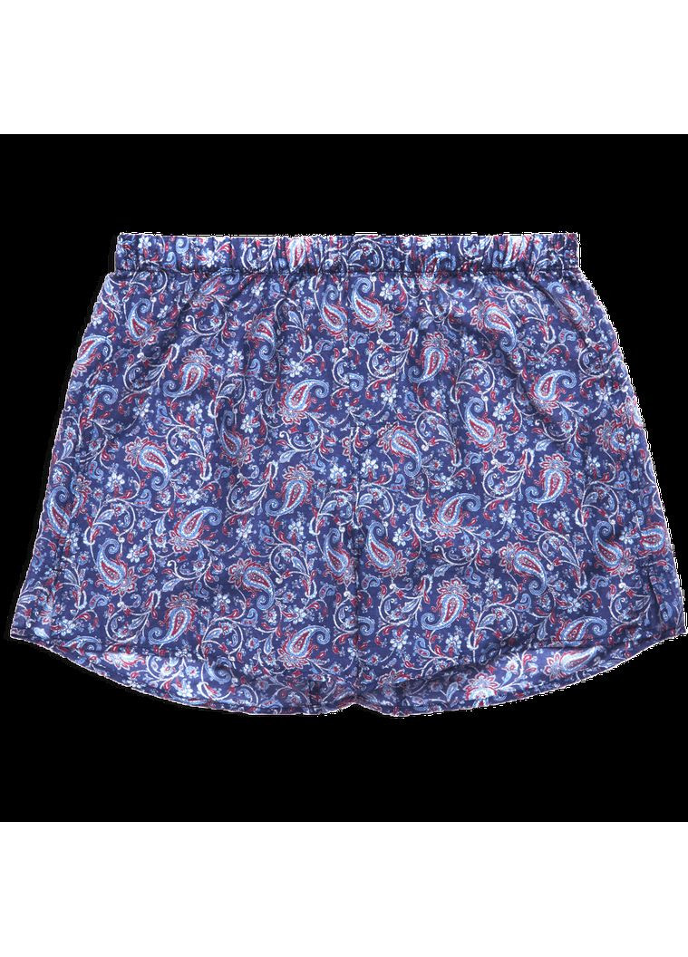 Трусы боксеры из хлопка и шелка синие в принт пейсли Sicilian Navy Paisley G.LVOV (362206858)