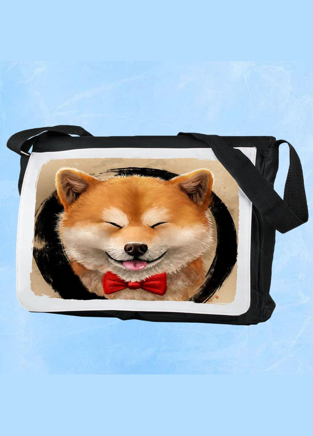 Чоловіча (жіноча) сумка через плече для спортзалу дорожня універсальна Собики #004 Чорний No Brand (322119134)