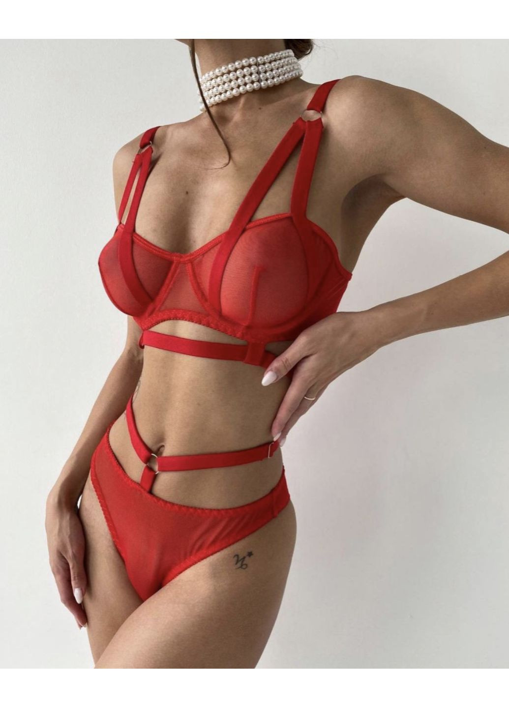 Червоний демісезонний комплект нижньої білизни No Brand