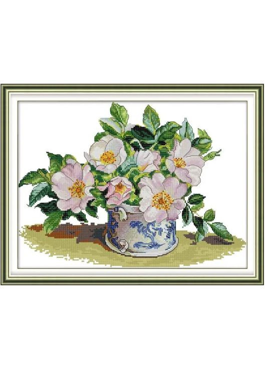 Набір для вишивання за нанесеною схемою "Celadon Vase". AIDA 14CT printed 40*30 см Joy Sunday (313614510)