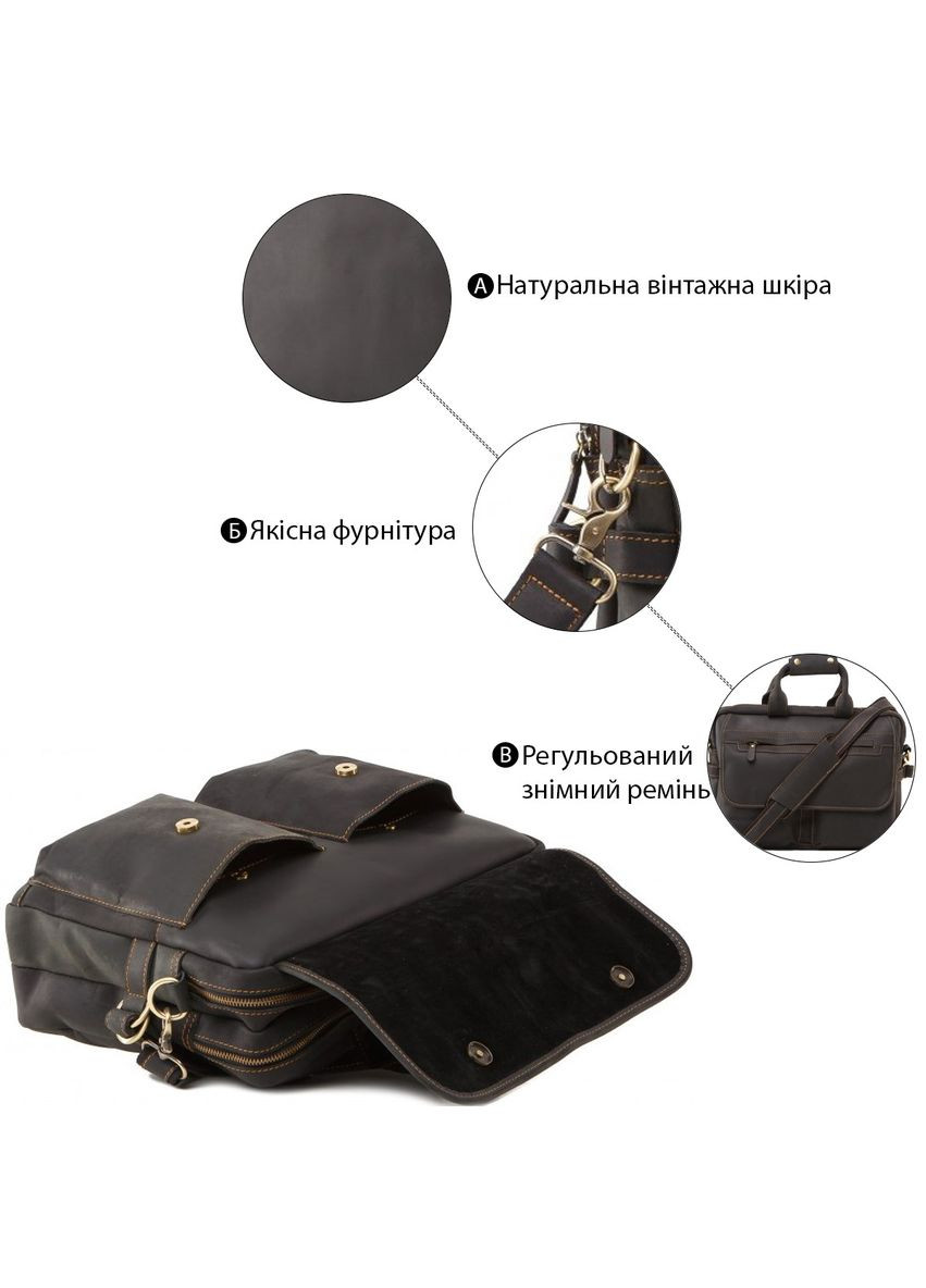 Сумка для ноутбука и документов кожаная коричневая размер 38,5х29х10,5 см 14571 Vintage (362418078)