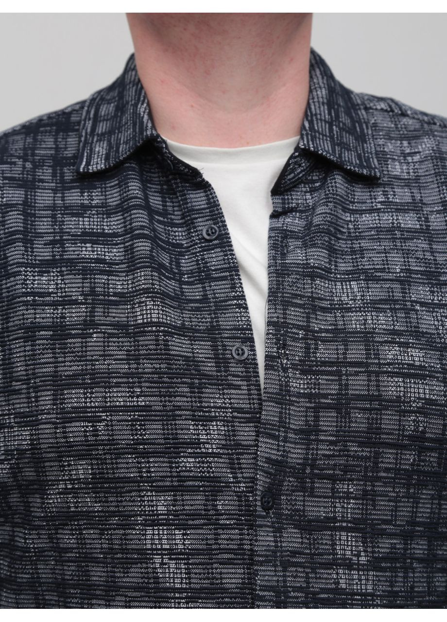 Темно-синяя повседневный рубашка в клетку Jean Piere