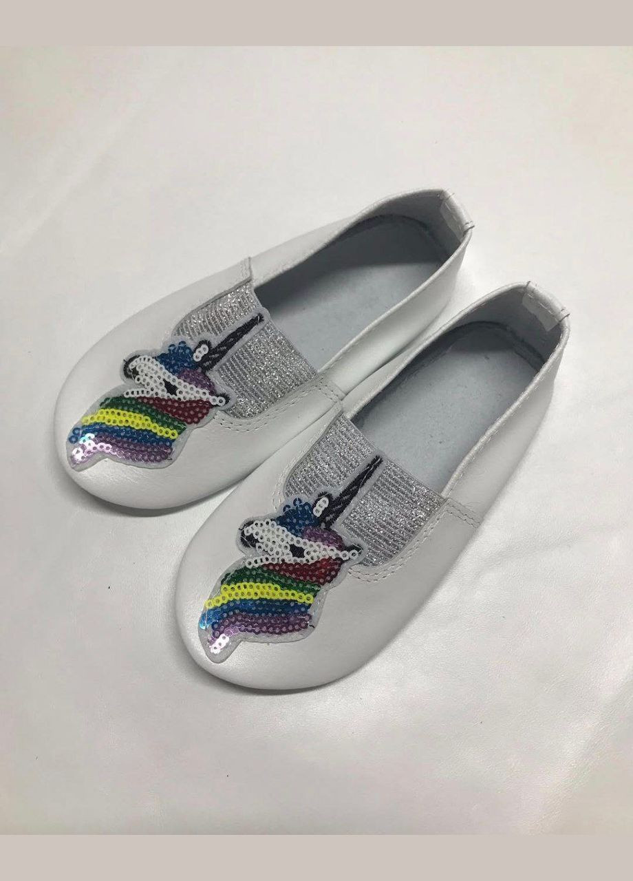 Белые чешки кожаные детские No Brand