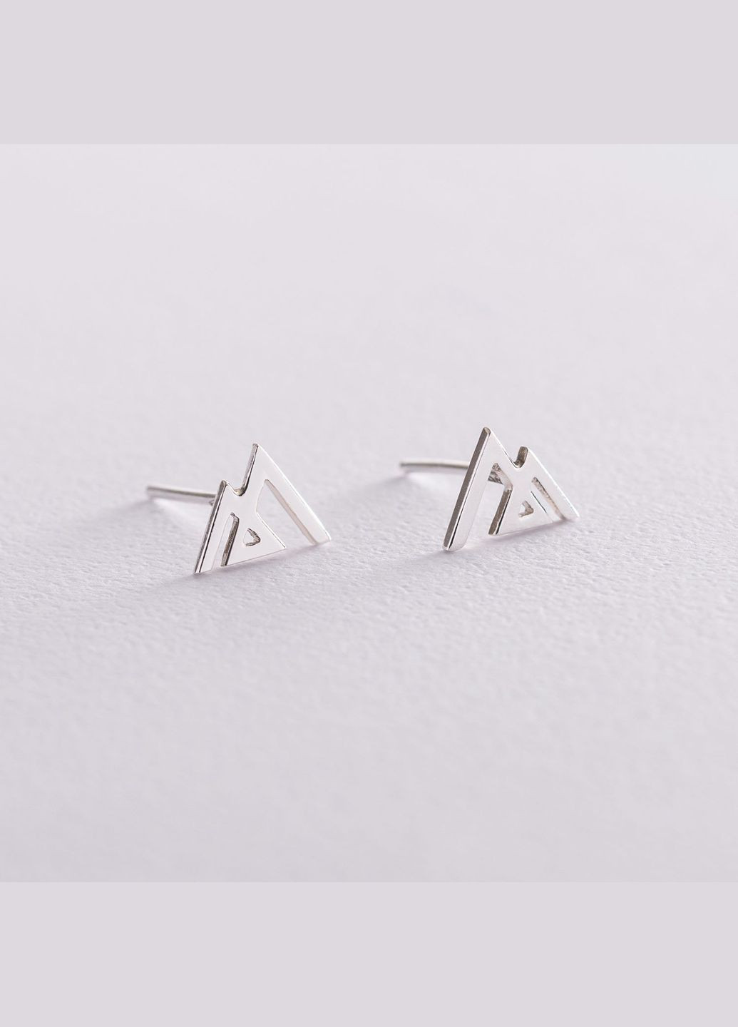 Серьги - пусеты Горы в серебре 122915 Oniks (264644402)