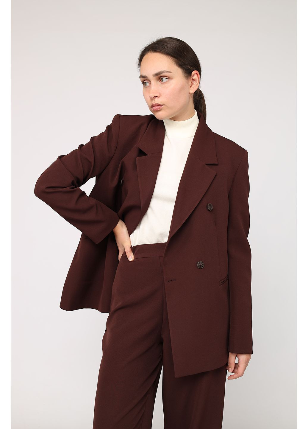 Жакет жіночий колір темно-коричневий ЦБ-00284422 Yuki (366732564)