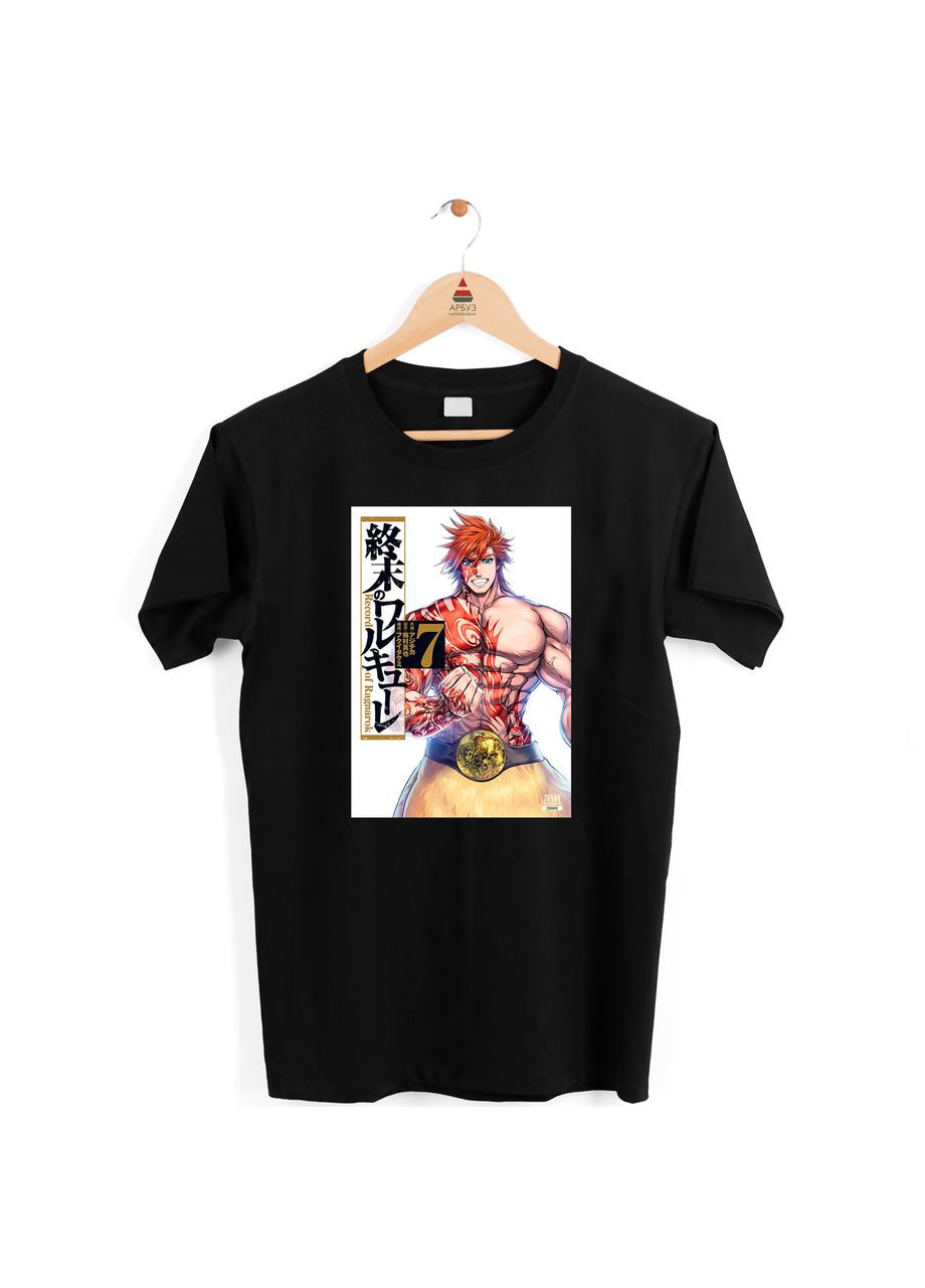Футболка черная с аниме принтом "Record of Ragnarok Повесть конце света Hercules Геракл безоружен " Кавун футболка (316345665)