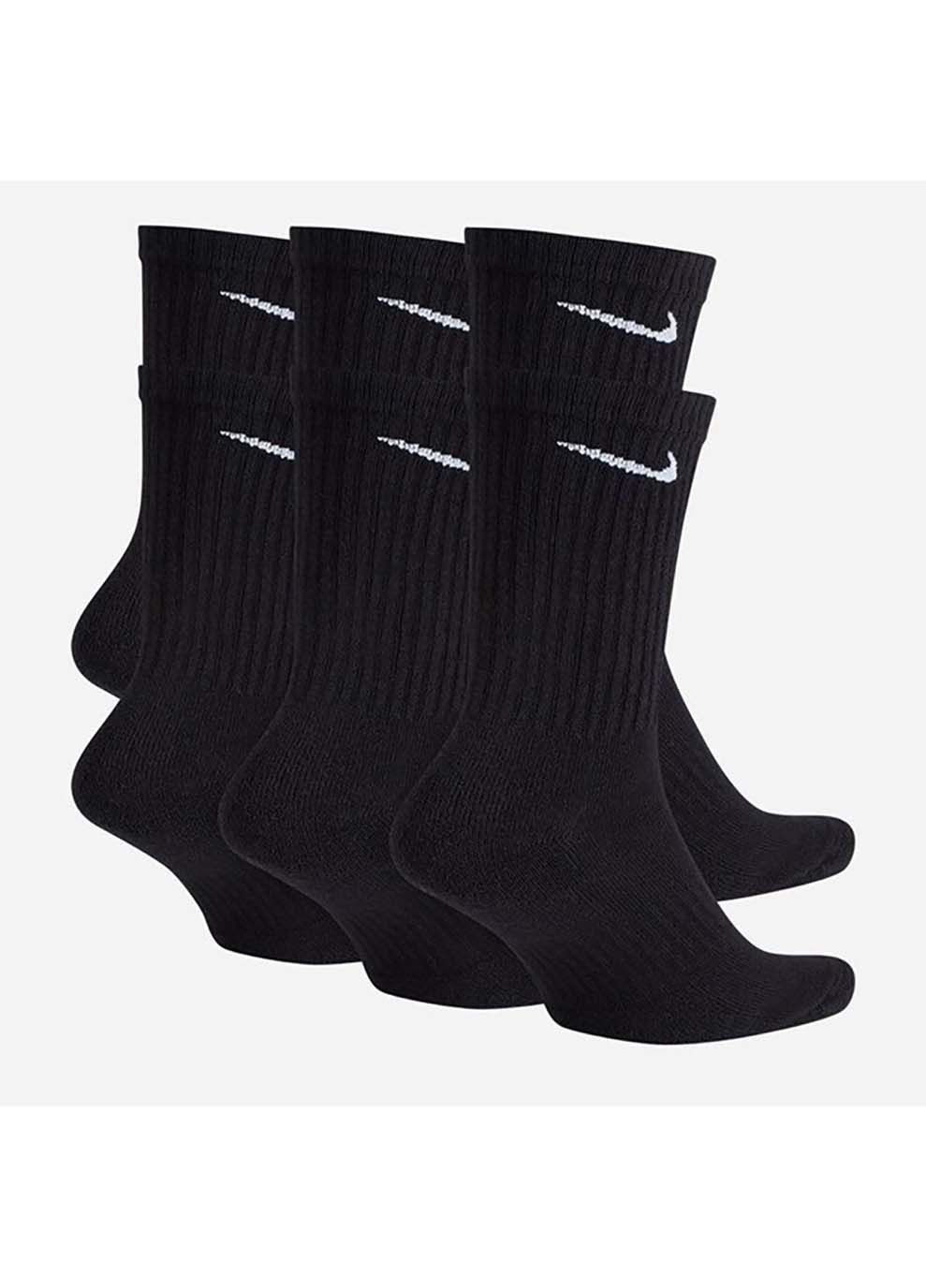 Чорні шкарпетки u nk everyday cush crew 6pr-bd чорний Nike однотонні (333955451)