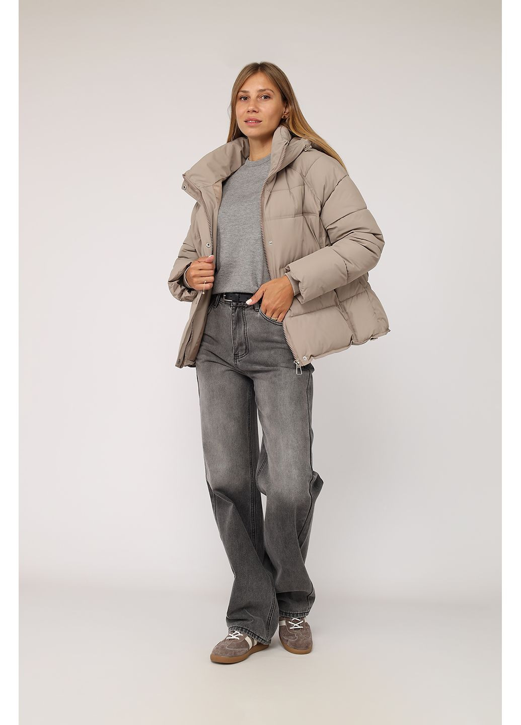 Кавова зимня куртка жіноча колір капучино cb-00277862 Yuki
