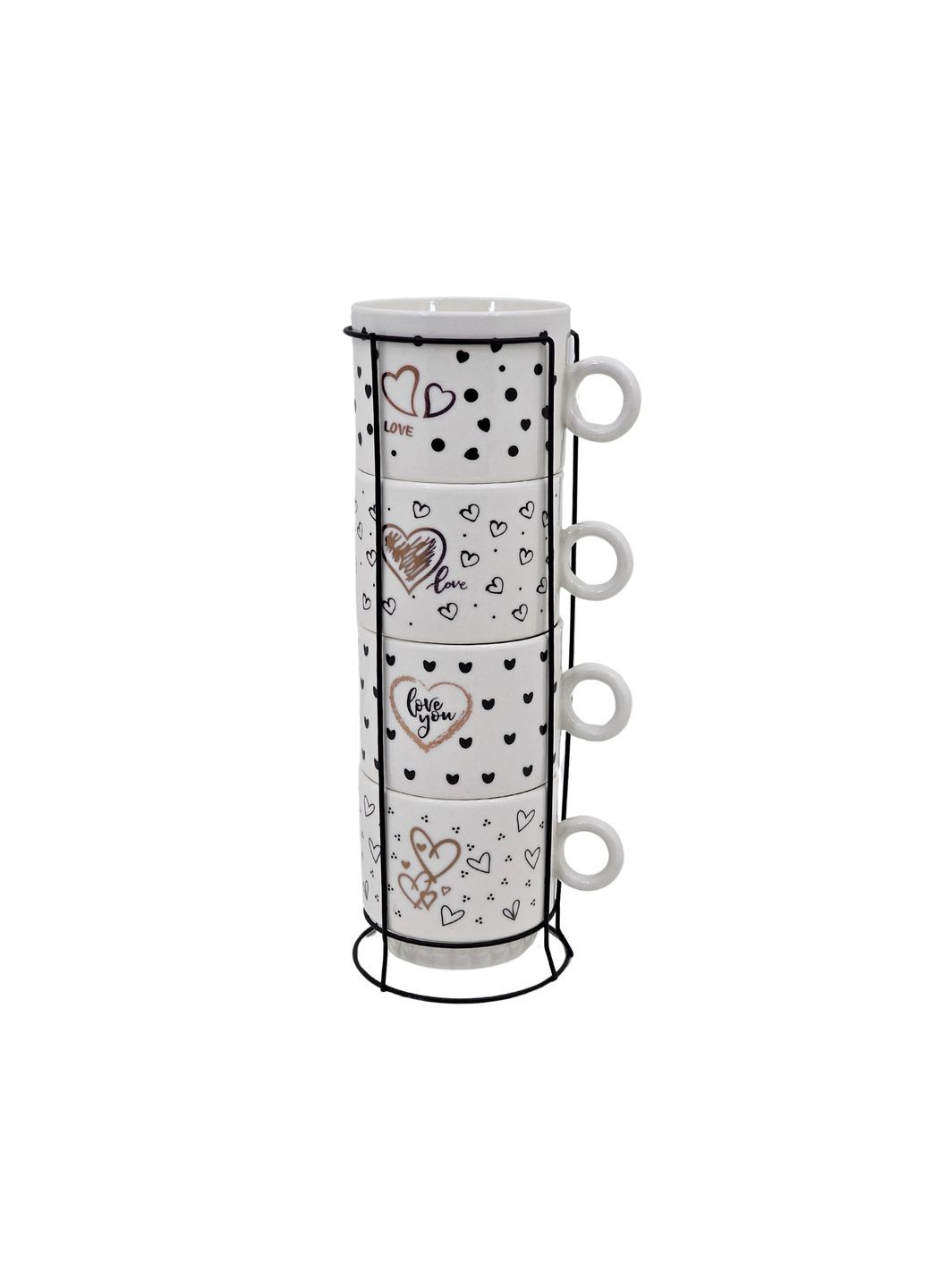 Чашки на подставке "Love" 5пр/наб 250мл Home (305696449)