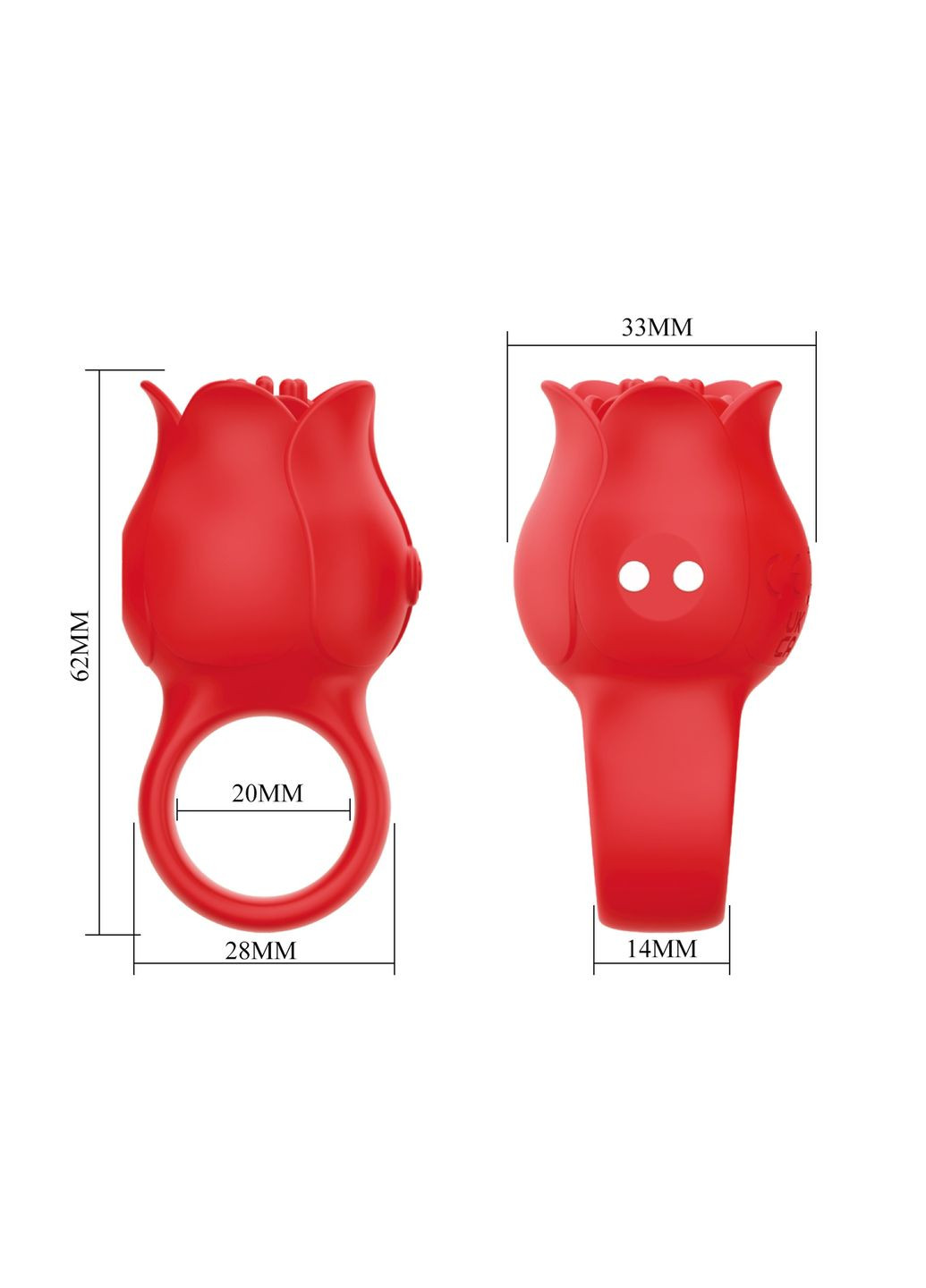 Вибрирующая насадка на палец JAE цветок, красный Pretty Love (361669978)