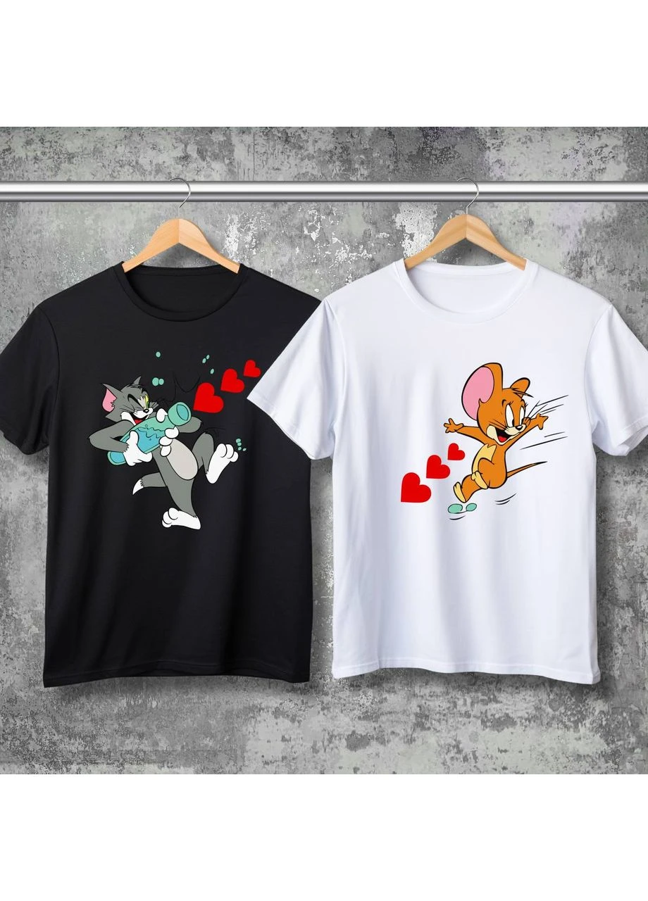Парні футболки з принтом - Tom & Jerry! Hand Made (366873921)
