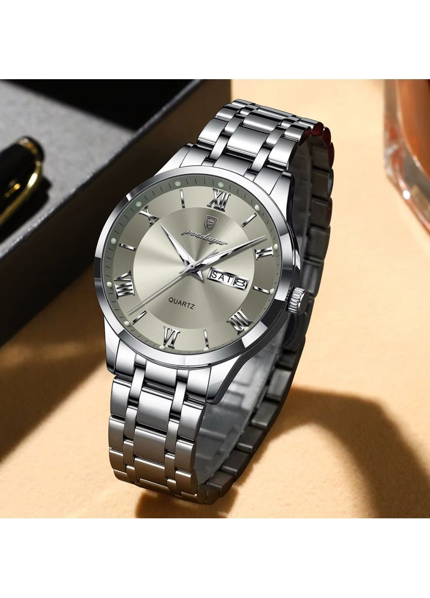 Наручний годинник чоловічий Berlin Сріблястий (3419) Poedagar (362975855)