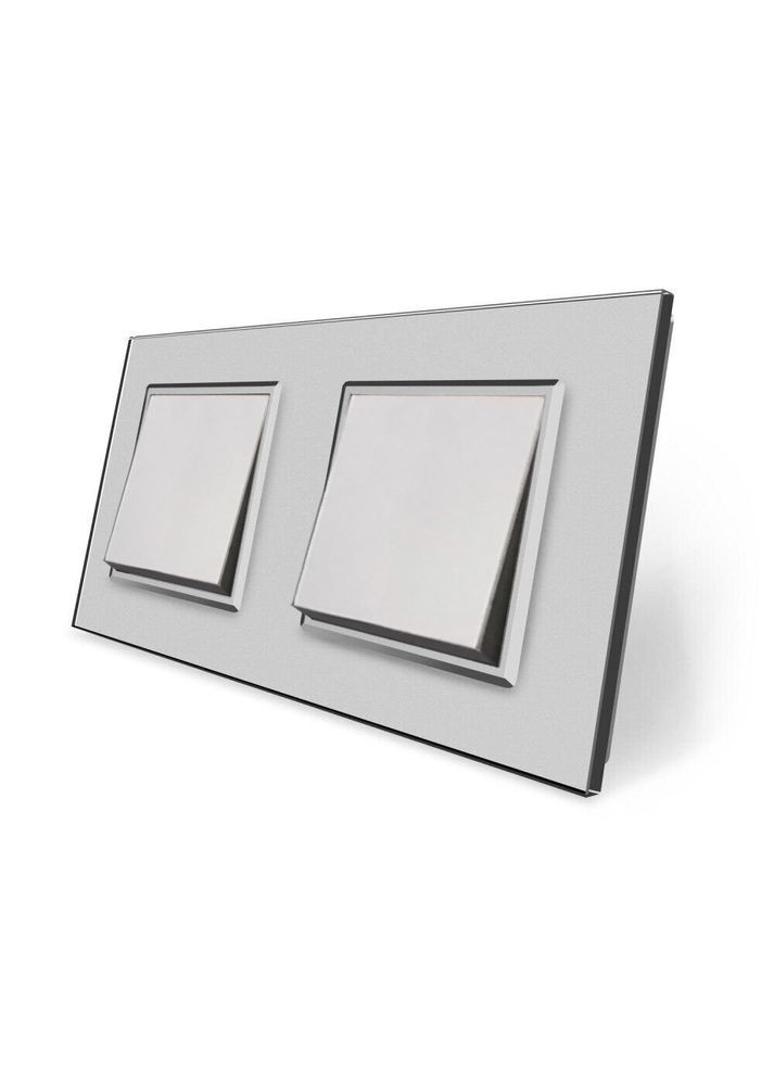 Двухклавишный выключатель (1-1) стекло (VL-C7K1K1-15) Livolo (371260686)