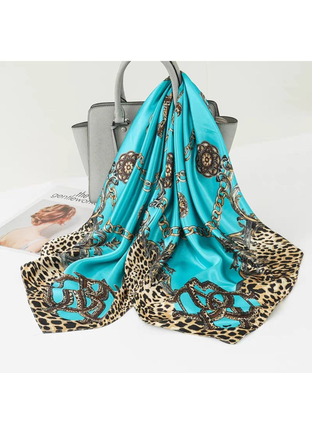 Шовкова хустка з леопардовим принтом Mosi (367723831)