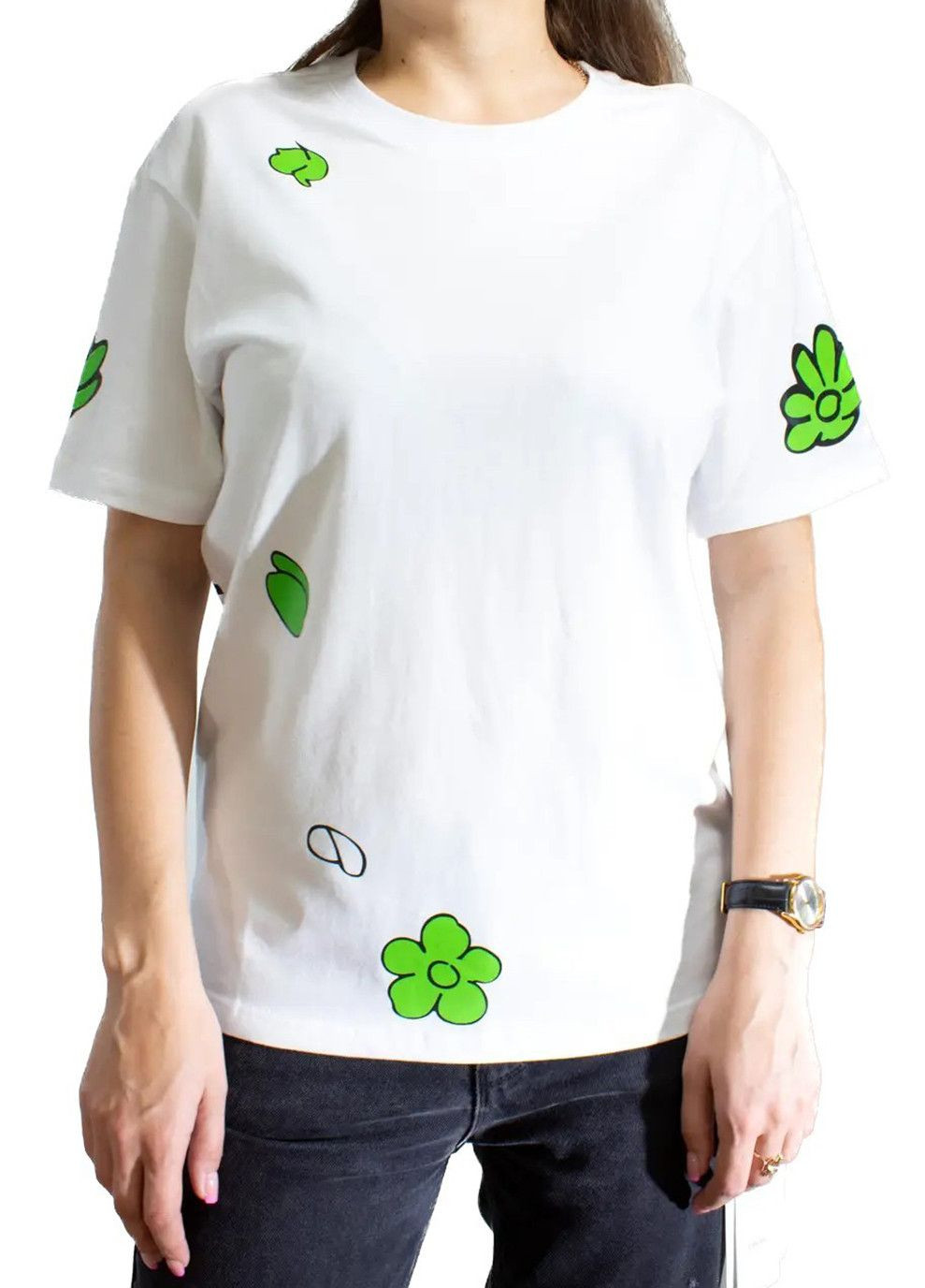 Жіноча Футболка Crazy Flower White No Brand - (333961612)