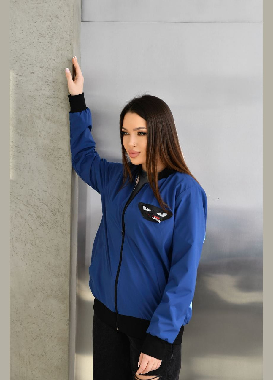 Синя женская куртка бомбер цвет индиго р.48/50 450745 New Trend
