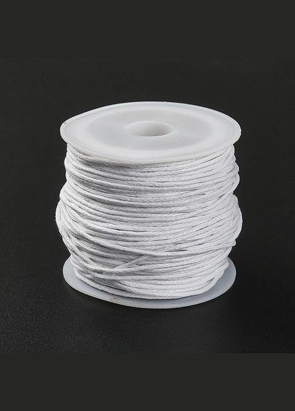 Шнур для рукоділля Вощений шнур бавовна 1 мм Білий Котушка 20 м Finding (316248252)