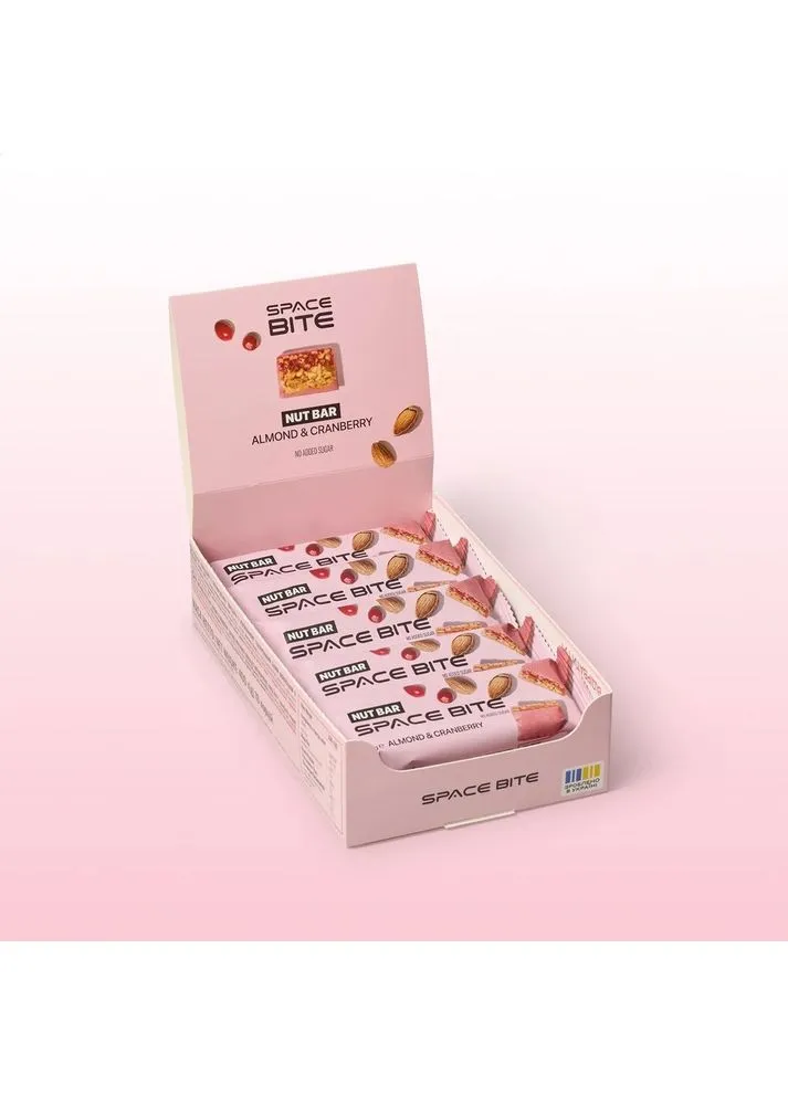 Блок батончиків Space Bite Nut Bar, 10*40 грам - Журавлина-мигдаль Spacefood (374356093)