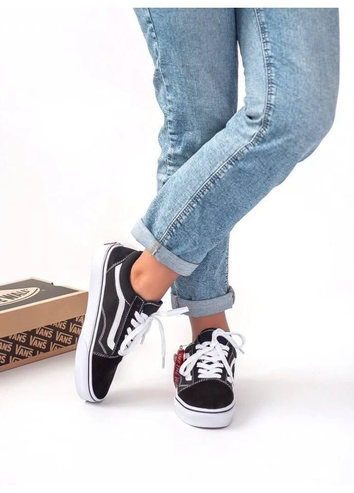 Белые летние кеды vans old skool classic black white ванс олд скул No Brand