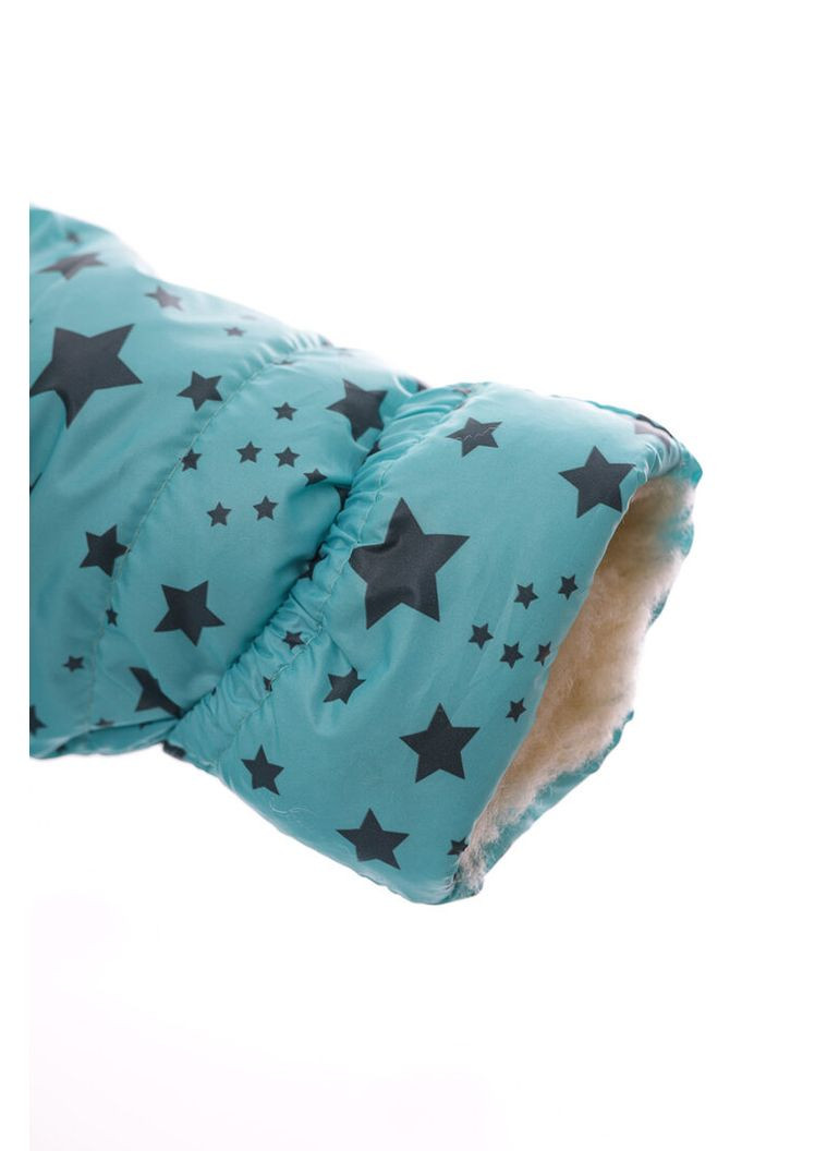 Комбінезон на хутрі зірочка з принтом зірок м'ятний 80 см (54539) BABYKROHA (366880387)