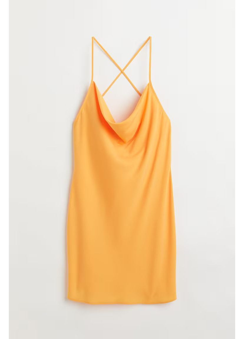 Жовтий коротка жіноча жовта сукня-комбінація - xl H&M однотонна