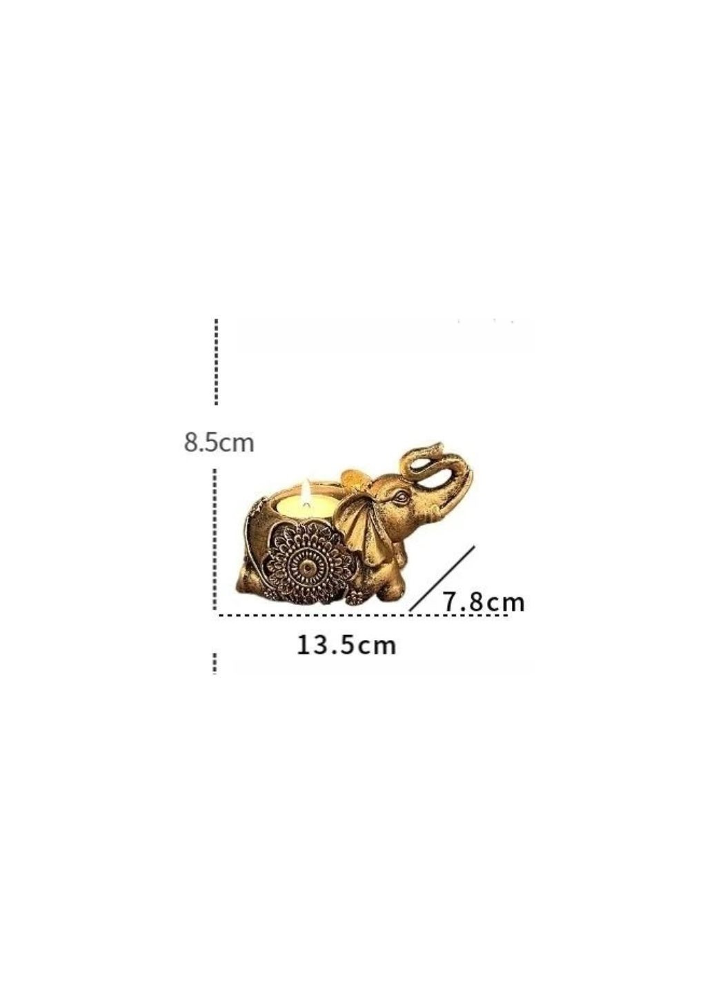 Декоративний маленький свічник у вигляді лежачого Слона для чайної свічки No Brand (292319878)