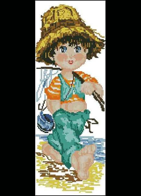 Набор для вышивки крестиком. Размер: 13*35 см. На рыбалку Лоскуток (315361870)