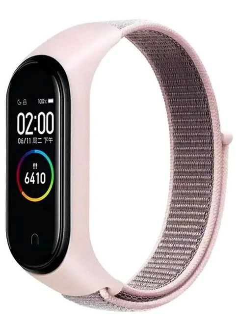 Ремінець нейлоновий для Mi Band 3/4/5/6/7 чорний протиударний Smart Watch (370164173)